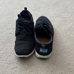 TOMS Black Knit Sneakers with White Soles